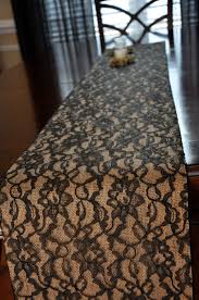Lace And Burlap Table Runner Custom Made Lengths Lace Over Burlap Table Runner 24 00 Via Burlap Table Runners Rustic Wedding Table Runners Table Runners