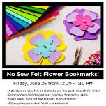 No Sew Felt Flower Bookmarks Craft for Kids!
