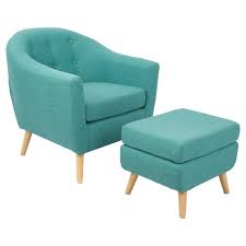 The black italian leather is genuine (they include a sample piece in your box) and the walnut plywood is a lovely color and the whole piece is a nice replica of the original eames chair. Rockwell Mid Century Modern Chair With Ottoman Included Teal Lumisource Target