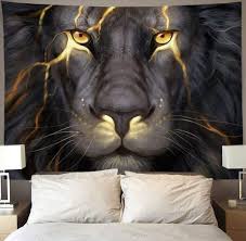 Discover quality lions home decor on dhgate and buy what you need at the greatest convenience. Amazon Com Niyoung Golden Cool Lion King Paninting Wall Tapestry Hippie Art Tapestry Wall Hanging Home Decor Extra Large Tablecloths 60x80 Inches For Bedroom Living Room Dorm Room Home Kitchen