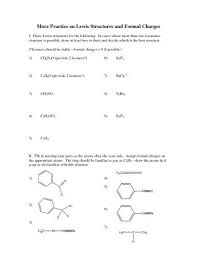 Lewis Structure Practice Worksheet More Practice On Lewis Structures And Formal Charges In 2020 Chemistry Worksheets Word Problem Worksheets Writing Linear Equations