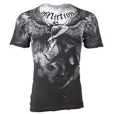 50 Off Affliction Mens T Shirt Upward Angel Wings Grey