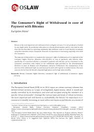 So it isn't so easy to replace them. Pdf The Consumer S Right Of Withdrawal In Case Of Payment With Bitcoins