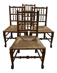 Antique French Country Honey Stained Rush Seat Dining Chairs Set Of 4 In 2020 Dining Chair Set Antique French Country Dining Chairs