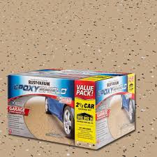 Rust Oleum Epoxyshield 2 Gal Tan Garage Floor Interior Epoxy 261846 The Home Depot Floor Coating Garage Floor Epoxy Garage Floor Coatings