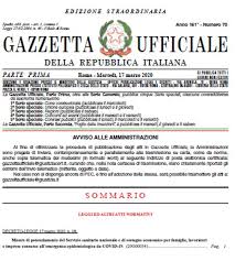 La gazzetta ufficiale della repubblica italiana. Dl Cura Italia In Gazzetta Ufficiale E In Vigore
