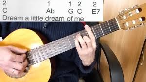 Guitar Accompaniment Dream A Little Dream Of Me Easy Guitar Including Lyrics And Chords