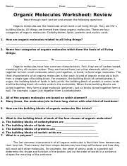 Unsaturated fats are missing at least one hydrogen are kinked in shape. Organic Molecule Review Worksheet 2010 2011 Pdf Keaden Martin Name Date Period Organic Molecules Worksheet Review Read Through Each Section And Course Hero