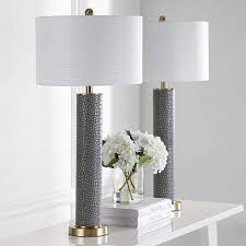 Amazon Com Safavieh Lighting Collection Ollie Grey Faux Alligator 31 5 Inch Table Lamp Set Of 2 Gateway Grey Table Lamps Table Lamp Sets Lamp Sets