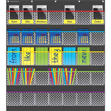 Black Polka Dots Storage Pocket Chart