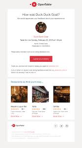 Opentable Sent This Email With The Subject Line How Was Duck Duck Goat Read About This Email And Find Mor Email Design Inspiration Email Design Best Email