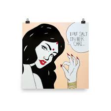 Salt In Her Chai Poster Print Pop Art Comic Poster Prints Pop Art Food