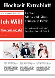 Es steht in verschiedenen dateiformaten für sie bereit. Hochzeit Zeitung Kostenlose Vorlagen