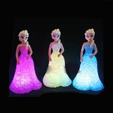 Fun Disney Frozen Princess Figures Doll Color Changing Night Light Kids Girl Toy