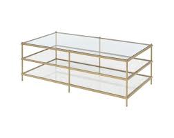 Our beverly coffee table is hand woven of natural rattan with lattice apron, wrapped joints and tempered glass top. Simplicity Gold 3 Tier Glass Coffee Table