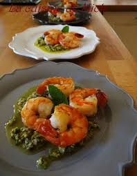 Crevettes Au Pesto De Pistaches Et De Menthe Crevettes Au Pesto Recette Italienne Pesto