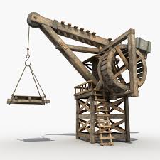 3d Model Old Wooden Crane 3d Model Ancient Technology Crane Environment Concept Art