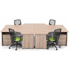 While working from home can sound appealing, if you don't have the proper workstation, it can prove to be difficult. Atmosphere 4 Person Cluster Desks Cantilever Frame Or Panel End