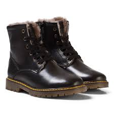 Bisgaard Lambskin Boots Black Babyshop Com