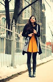 Yellow Dress Black Tights