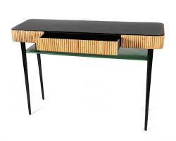 This aria garden console table with drawers is perfect for both indoor and outdoor entertaining and is also ideal as a waitress station for alfresco restaurants. Maison Sarah Lavoine Riviera Console Green Black Natural Wood Made In Design Uk Design Console Table Rattan Drawers