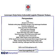 Lamar lowongan ini dengan mudah. Latest Seino Indomobil Logistic Mataram Job Vacancies Steemit