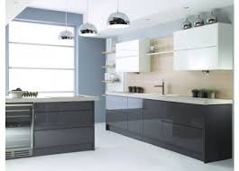 Anthracite No Handles White Top Cupboards Handleless Kitchen Home Decor Kitchen Replacement Kitchen Doors