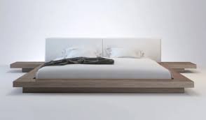 Fujian bed is a low profile japanese designs platform bed with sleek and clean lines and two nightstands on both sides constructed from solid hardwood. Best Platform Bed With Nightstands Attached Of 2021