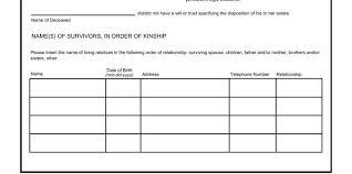 Next Of Kin Form ≡ Fill Out Printable PDF Forms Online