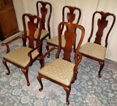 Armchairs 23 w x 18 x 32 h seat h 17.25, arm h 25.25. Drexel Heritage Cherry Dining Chairs Queen Anne Style Dining Chairs Set Of 5 1834037806