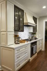 off white cabinets with woodland brown