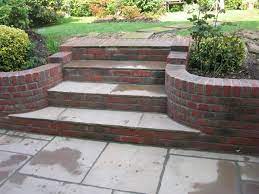 Set Of Raj Steps Within Stock Brick Walling Brick Wall Gardens Landscaping Retaining Walls Patio Garden Design