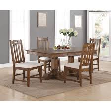 Glass table top, thick pad cushion seat. Wynwood A Flexsteel Company Sonora Mission Rectangular Dining Table And Upholstered Chair Set With Removable Leaves Conlin S Furniture Dining 5 Piece Sets