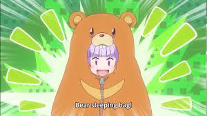 Sleeping bag items can be used to construct camp beds. Anime New Game Bear Sleeping Bag Scene Youtube