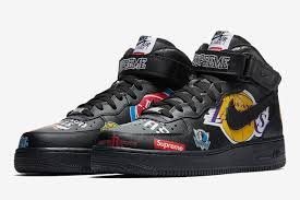Official Images Of The Supreme X Nike Air Force 1 Mid In Black Have Emerged Supreme Shoes Sneakers Nike Air Force Sneaker