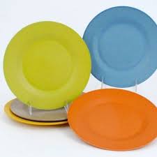 Amazon Com Unbreakable Durable Nontoxic Bamboo Composite Plates Set Of 5 10 Dia Home Kitchen Break Resistant Dinnerware Plates Biodegradable Products