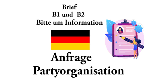 Benutzen sie den brief aus 2. Telc Brief Bitte Um Information B1 Und B2 Organisation Einer Party Deutsch Lernen Youtube