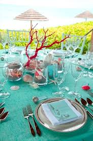 Beach Table Decorations For Weddings Beach Themed Table Decor Wedding Turquoise Coral Beach Table Decorations Beach Wedding Tables Beach Wedding Table Settings
