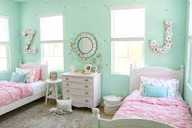 In The Shared Girls Room With 1111 Light Lane Project Nursery Pink Bedroom Decor Shared Girls Room Shared Girls Bedroom