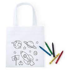 Sac A Colorier Avec Crayons De Couleur Sac De Course Couleur Blanc Cdiscount Bagagerie Maroquinerie