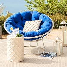 Blue Papasan Cushion With White Colored Basket In An Outdoor Setting Papasan Chair Hanging Chair Kids Recliner Chair