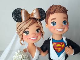 Disney and Superman Wedding Cake Topper