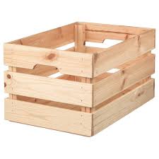 Knagglig Kist Grenen 46x31x25 Cm Ikea In 2021 Wood Crates Ikea Small Storage