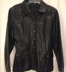 Lakeland Women S Black Leather Jacket Coat Blazer 6 Button Down 2 Pocket Lakeland 6button Womens Black Leather Jacket Leather Jacket Blazer Coat