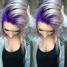 I Actually Really Like This Silver Hair With Purple Roots Purple Hair Silver Hair Ash Hair Color Hair Styles Purple Hair Hair
