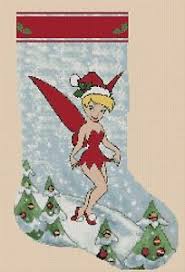Details About Christmas Stocking Tinkerbell Counted Cross Stitch Chart No 4 16