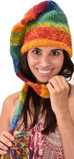 Hand Made 100% Merino Wool Long Tail Stocking Hat Scarves Combo Hooded  Scarf Polar Fleece Lined Stocking Cap Hat and Winter Scarf Combo