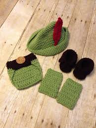 Baby Peter Pan Prop Peter Pan Costume Baby Prop Crochet Baby Peter Pan 4 Peice Set Newborn P Crochet Baby Clothes Boy Crochet Baby Boy Crochet Baby Clothes