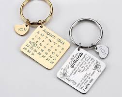 Custom Text Keychain Engraved Special Date Keyring Stainless Etsy In 2020 Keychain Girlfriend Gifts Anniversary Keychain