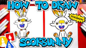 Next, draw the inner part of scorbunny's ears. How To Draw Scorbunny Pokemon From Sword And Shield